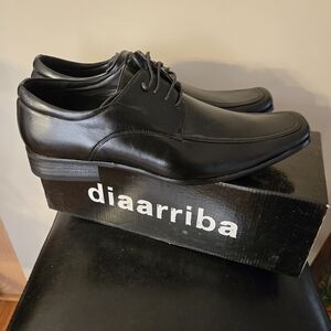 Diaarriba Men's Black Size 10 Lace-Up Derby Shoes